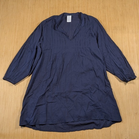 Lauren Ralph Lauren Tunic Top Navy Blue Lightweight Minamilist Women's Large - Picture 1 of 6